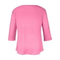 thumbnail image 5 of Up to 60% off Fall Fashion, Brilliant Womens 3/4 Sleeve Shirts Soft Cotton Plus Size Tops for Women Sexy V-Neck Blouse Casual Loose Long Sleeve Blouse Pink XXL, 5 of 5