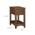 thumbnail image 5 of 1 Drawer Chair Side End Table with Open Bottom Shelf Brown - Saltoro Sherpi, 5 of 5
