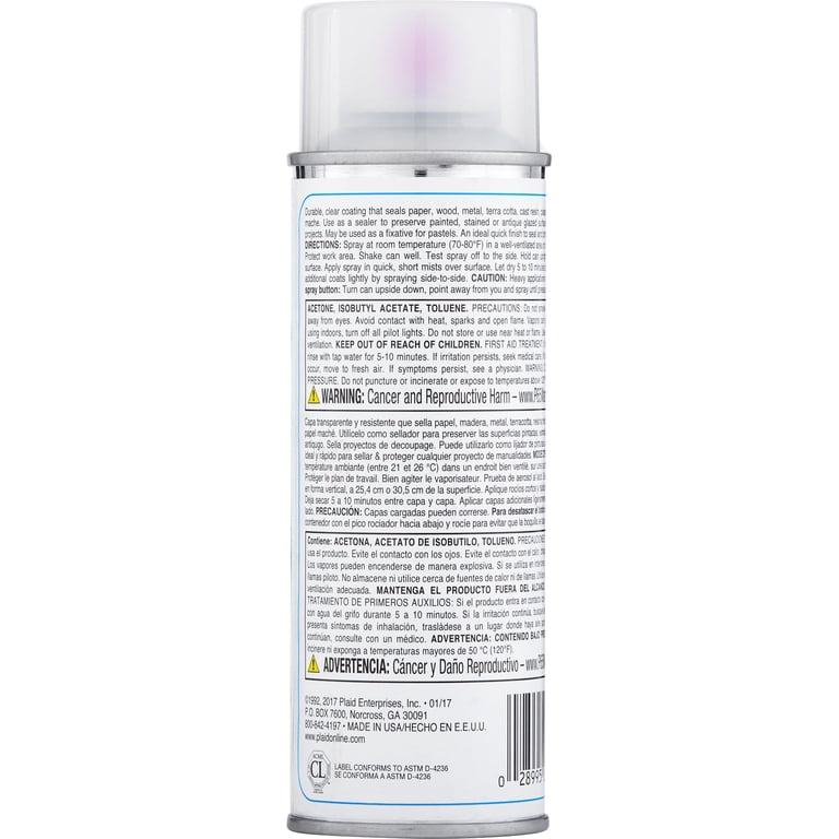 Plaid Patricia Nimocks Clear Acrylic Spray Sealer, Gloss, 6 oz photo 2