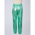 thumbnail image 4 of Miaeowve Kids Shiny Metallic Hip Hop Dance Pants for Boys Girls Pull-on Trousers 70s Party Disco Dancewear Blue Green 10, 4 of 7