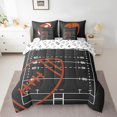thumbnail image 2 of American Football Field Reversible Comforter Set 7 Piece Twin Size,Ball Sports Games Themed Bed Sheet Set Brown Rugby Gloves Sporting Equipment Bedding Set with Comforter,Fitted & Flat Sheet, 2 of 5