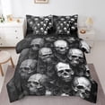 thumbnail image 1 of YST Sugar Skull Comforter Set, Gothic Bone Skeleton, 7-Piece, Halloween, Queen, 1 of 5