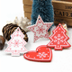 thumbnail image 4 of 12Pcs Wooden Christmas Tree Pendent Christmas Snowflake Star Ornament Xmas Home Party Wedding New Year Hanging Red Decoration, 4 of 5