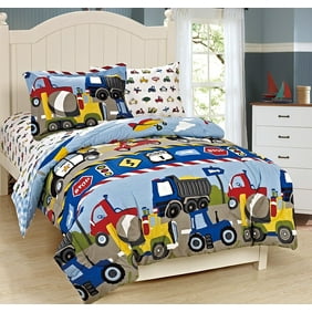 Blue Red Yellow Green Plaid Patchwork Teen Boys Full Comforter