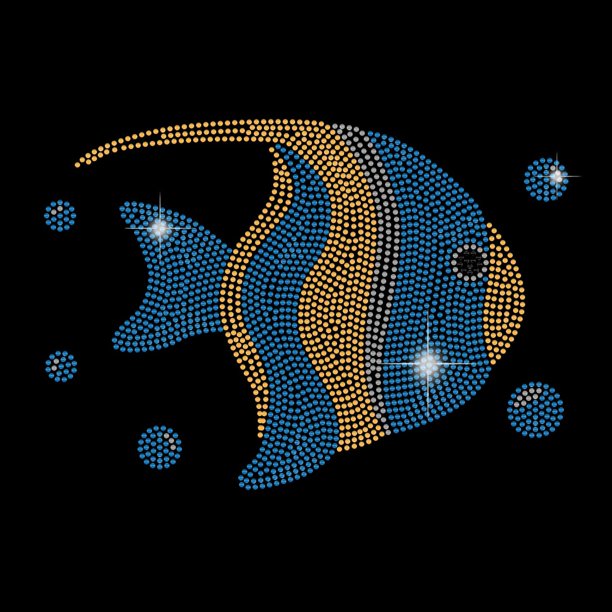 Transferencias de calor de diamantes de imitación de peces de aguas profundas, plantilla de diamantes de imitación para planchar, calcomanía para ropa, fiesta de cumpleaños, decoración de disfraces
