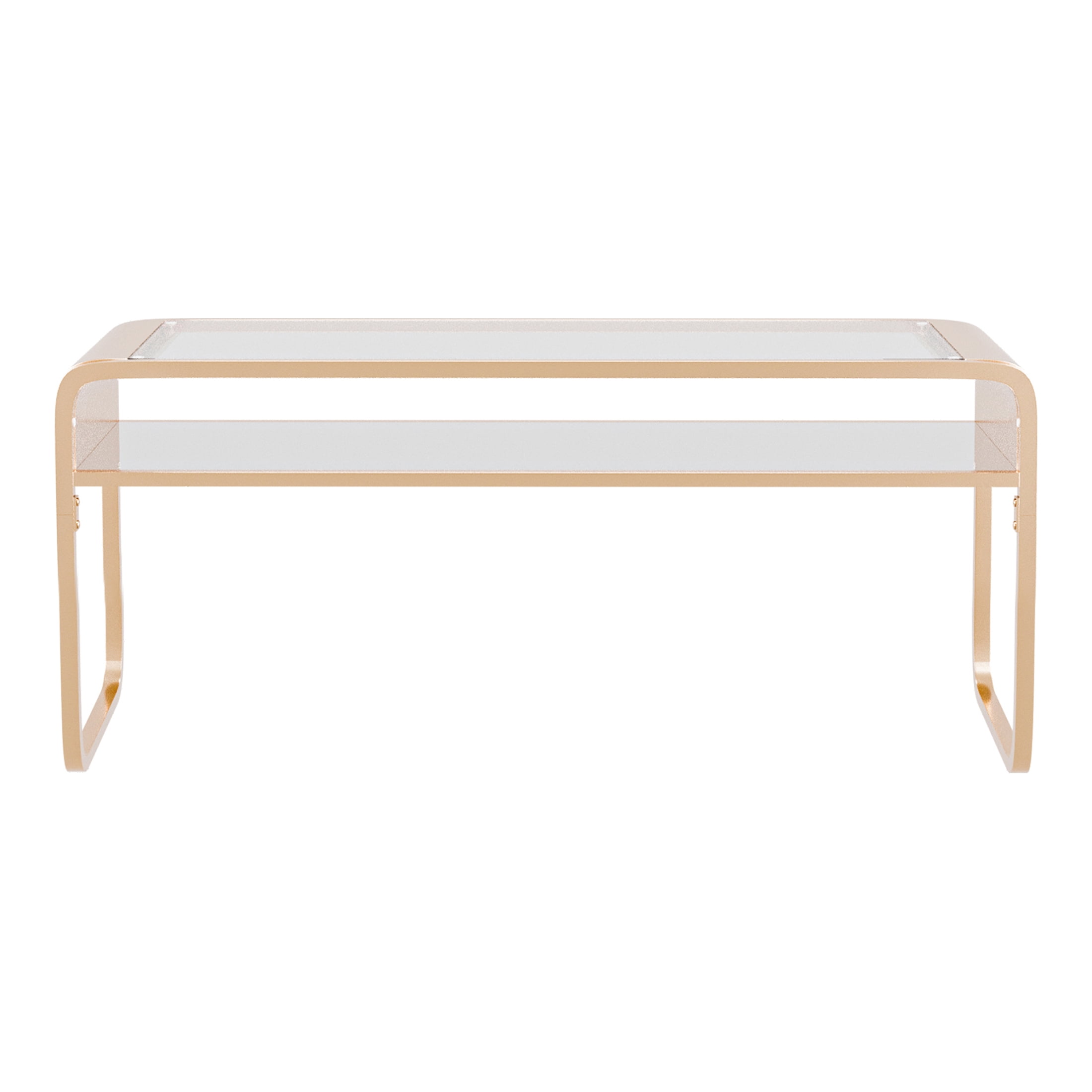 Furniture of America Twila Glass Top Coffee Table, Gold