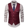 thumbnail image 2 of Joernso Pockets Removable White Strips Suit Vest Classic Solid Color Men Business Waistcoat Workwear, 2 of 8