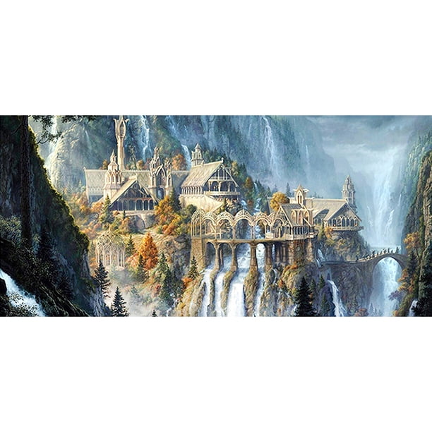 (montaña-Y016) resina con forma diamante con vista a 80x40cm