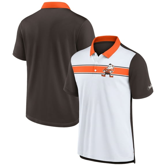 Men's Nike White/Brown Cleveland Browns Rewind Pique Polo