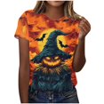 thumbnail image 2 of ClodeEU Women's Halloween Printed T Shirt, Short Sleeved Round Neck Top ,Women's Plus XXXL, 2 of 6