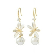 AIDAIL 925 Sterling Silver Pearl Earrings Hypoallergenic Pearl Drop Earrings for Women Girls