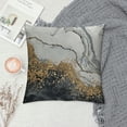 thumbnail image 2 of Fenyluxe Marble Texture Gold Black Modern Rustic Decorative Couch Pillow Cases with Zipper Home Decor Pillowcase 1PC Aesthetic Decorative 12x12in, 2 of 5
