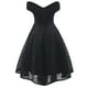 thumbnail image 2 of Txlixc Vestido largo con hombros descubiertos para mujer, cuello en V, manga corta, color sólido, vestido de encaje, vestido de noche Txlixc  Moda, 2 of 9