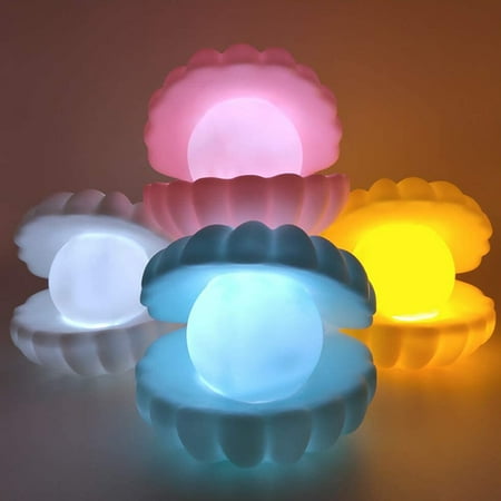 

Flmtop Shell Pearl Shape Night Light Romantic Lamp Bedside Desktop Gift Home Ornament