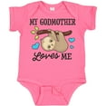 thumbnail image 3 of Inktastic My Godmother Loves Me with Sloth and Hearts Boys or Girls Baby Bodysuit, 3 of 5
