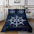 thumbnail image 1 of Erosebridal Nautical Rudder Coverlet Set King,Vintage Lodge Bedding Set,Sea Decoration,Ultra Soft,3 Pieces, 1 of 5