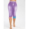 thumbnail image 4 of Más el tamaño de la bandera americana Imprimir recortada Jeggings 3D Rosegal Leggings de talla grande, 4 of 5
