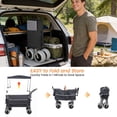 thumbnail image 5 of GDF Studio Push-Pull Folding Beach Wagon with Canopy, Balloon Tires, Large Capacity for Transport, Groceries, Black, 5 of 10