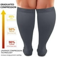 thumbnail image 3 of 3 Pairs Plus Size Compression Socks for Women and Men Wide Calf Extra Knee High Support for Circulation, 3 of 5