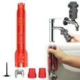 thumbnail image 2 of All-In-One Wrench Tool Set for Faucet, Faucet Spout Bubbler Removal and Shower Head Fixing, Durable Multifunctional Plumbing Tool for Kitchen & Bathroom Faucet Installation, 1set(Red,3.9x2.3"), 2 of 9