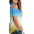 thumbnail image 5 of Scyoekwg Dressy Tops for Women Trendy Short Sleeve Tunic Shirts Loose Comfy Blouse Casual Tshirt V-Neck Cold Off Shoulder Shirts Gradient Color Graphic Tunic Tops (Yellow,XL), 5 of 5