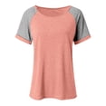 thumbnail image 4 of MaFYtyTPR Summer Tops for Women Spring And Summer Raglan Sleeve Round Neck Casual Short Sleeved Blouse Womens T-Shirts Pink L, 4 of 5