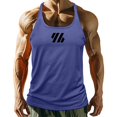thumbnail image 3 of Men'S Gym Workout Tank Tops Stringer Muscle Cut Shirt Quick Dry Athletic Sleeveless T-Shirt Vest Blue XXL, 3 of 6