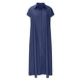 thumbnail image 4 of Yuyuzo Robe Chemise Longue à Boutons pour Femme Été Décontractée Sans Manches en Coton et Lin Robe à Revers Col en V Robe Maxi Évasée, 4 of 6
