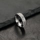 thumbnail image 4 of Anillo de pareja de acero de titanio con circonitas cuadradas estrelladas de una o dos filas de joyería de acero inoxidable para mujer, 4 of 6