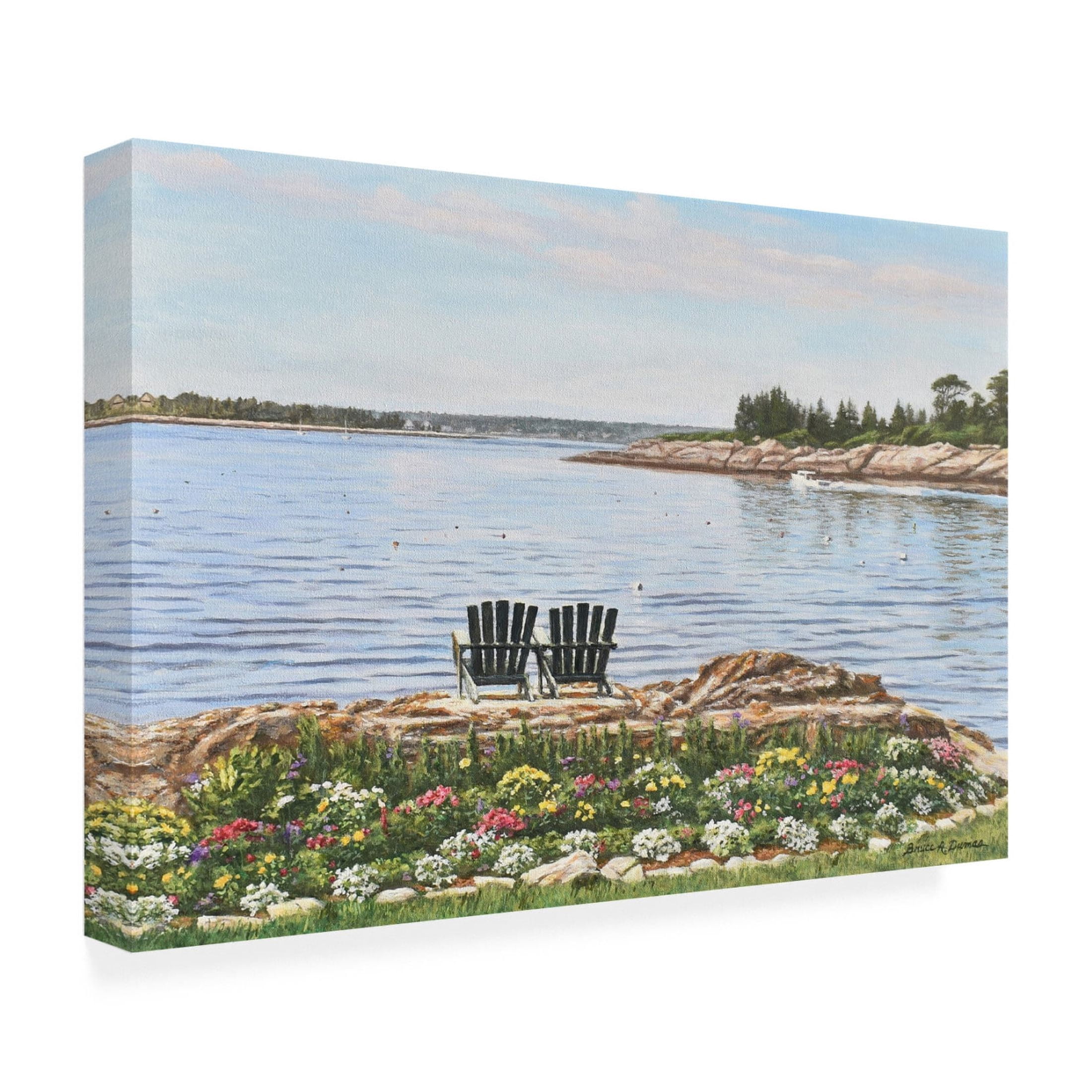 Canvas Wall Art - Bruce Dumas 'Ocean Point' Wall Art for Living Room, Bedroom, or Office Décor by Trademark Fine Art - 47 x 30 Inches
