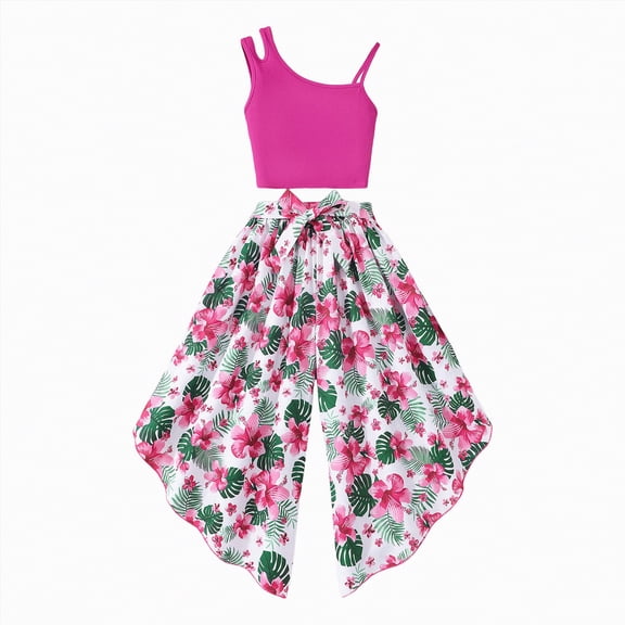 Ymyiu Kid Clothes Girl Little Girls 2 Piece Outfits Ruffle Sleeve T-Shirts Top and Leggings Set School Outfits Kids Clothing Set Size 11-12 Years(Hot Pink, 11-12 Years)