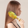 thumbnail image 3 of Fresh Pineapple Hair Brush, Tropical Fruit Pattern Detangling Paddle Brush, Yellow Summer Print, Soft Bristle Brush for Wet & Dry Hair, 3 of 8
