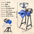 thumbnail image 4 of VEVOR Electric Grain Mill Grinder, 3000W Spice Grinders, Commercial Corn Mill with Funnel, Thickness Adjustable Powder Machine, Heavy Duty Feed Flour Cereal Mill Wheat Grinders, Dry Grinder, 4 of 9