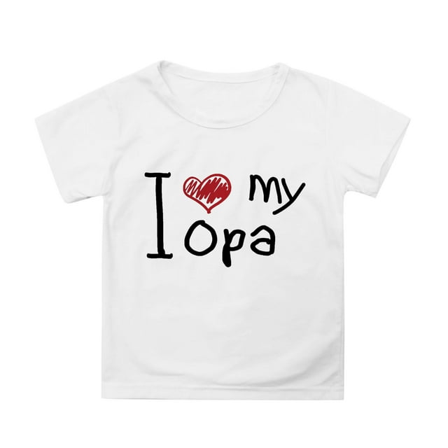 T-shirts Garçons Mignons Décontractés Mode Manches Courtes Fête des Pères Imprimé Col Rond Coupe Ample Blouse Tunique Tee Tops 3-4 T