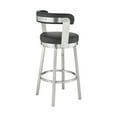 thumbnail image 5 of Armen Living Kobe 26" Faux Leather & Metal Swivel Counter Stool in Black/Steel, 5 of 10