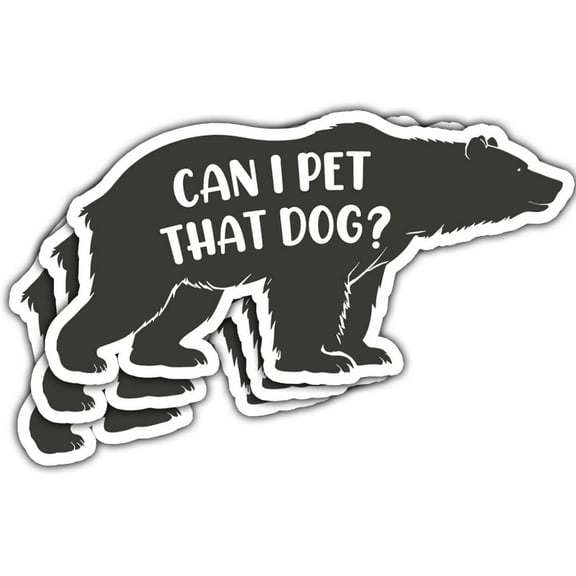 Can I Pet That Dog Sticker, Funny Black Bear Sticker, Black Bear Meme Sticker, Sticker Die-Cut Waterproof Vinyl Sticker for Laptop Water Bottle Phone Window Helmet (1)
