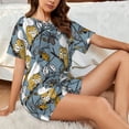 thumbnail image 4 of Wukai Squirrel And Leaves Women's Pajama Set,Short-Sleeve Top and Shorts with Elastic Waistband and Pockets for Loungewear, Yoga, and Casual Wear-X-Large, 4 of 8