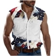 thumbnail image 2 of cllios Mens Vintage T Shirts 4th of July American Flag Tank Top Button Down Casual Sleeveless Muscle Tshirts with Pocket Independence Day Men Tank Tops, 2 of 5