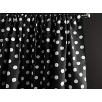 Cotton Curtain Polka Dots Print 58 Inch Wide / White on Black