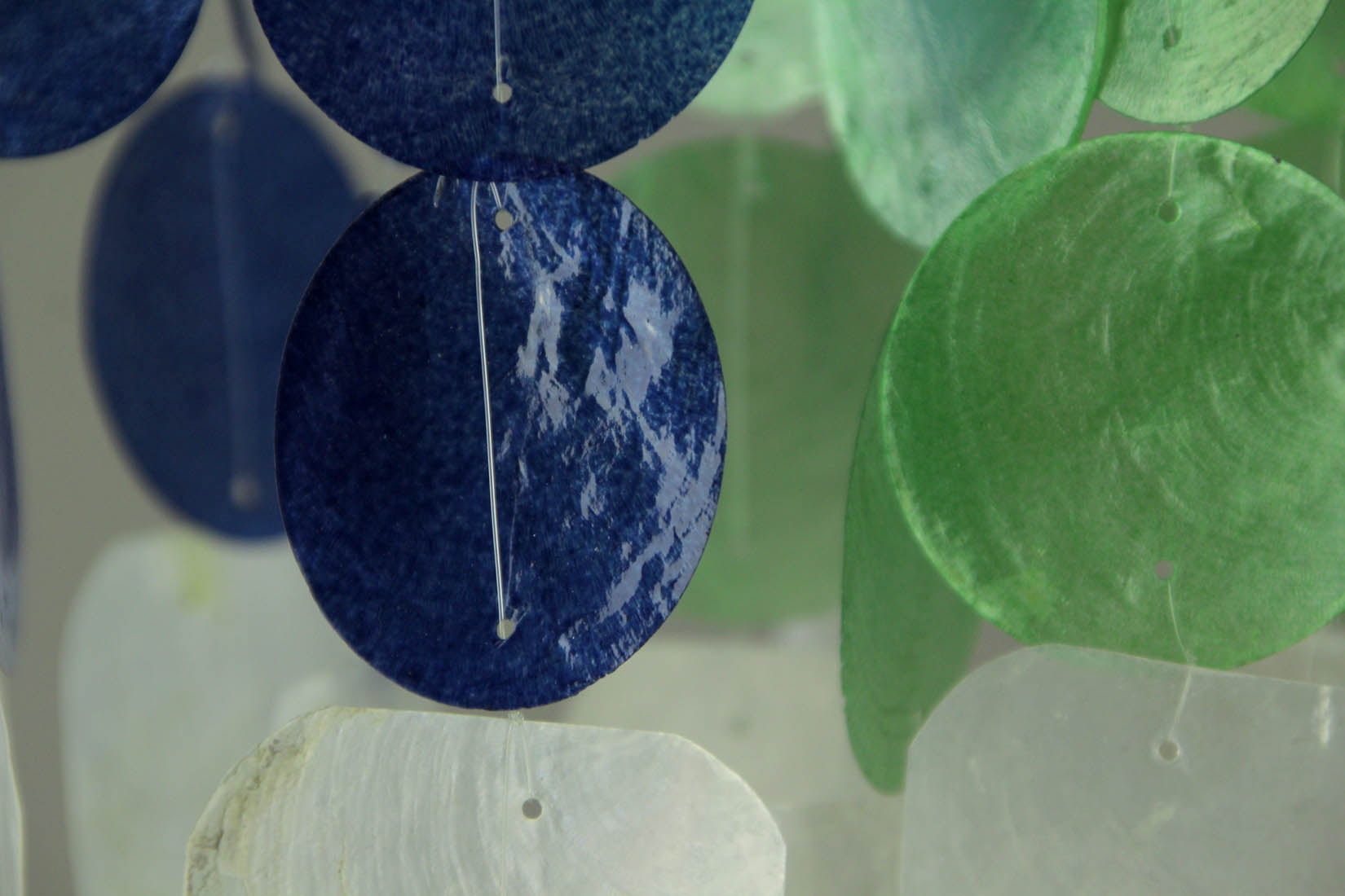 Things2Die4 Blue & Green Capiz Shell Wind Chime Outdoor Décor (Set of 2)