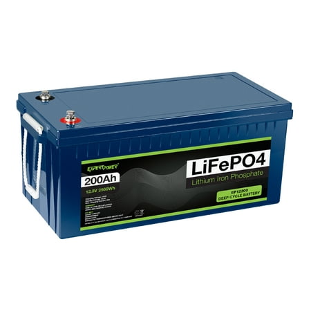 ExpertPower 12V 200Ah Lithium LiFePO4 Deep Cycle Rechargeable Battery | 2500 - 7000 Life Cycles & 10-Year lifetime | Built-in BMS