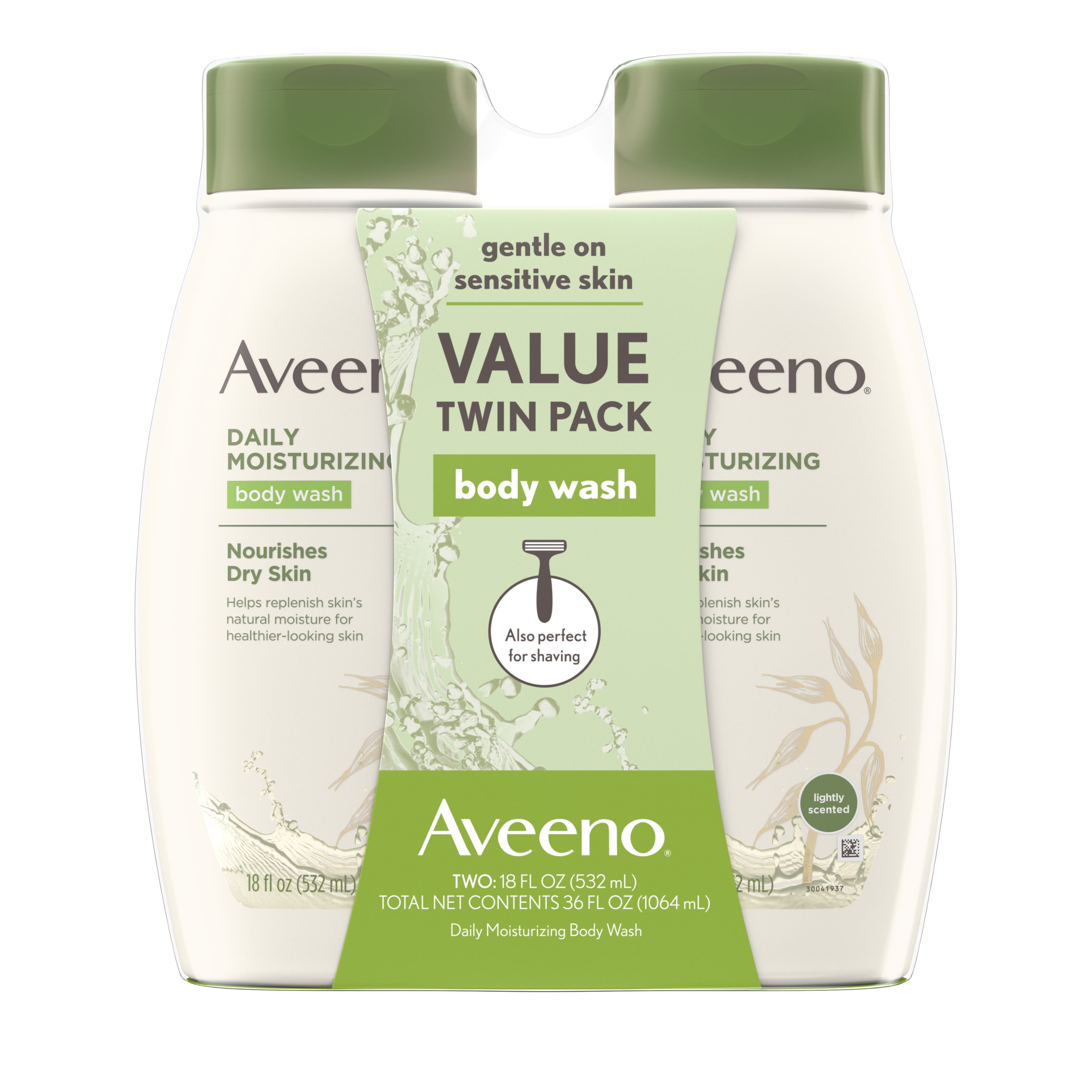 Aveeno Daily Moisturizing Soothing Oat Body Wash, Twin Pack, 18 fl. oz