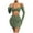 Green, variant on Women's 2-Piece Crop Top & Bodycon Skirt Set - Ruched Design - Sexy Party Outfit (XS-XXL)
