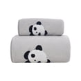 thumbnail image 5 of Hvmvliv Bath Towels Set 2-Piece Bear Embroidered Towel Set Soft Skin-Friendly Material, High Water Absorption, for Bathroom, Spa, Beach and Camping, Perfect Gift for Family and Friends Gray, 5 of 6
