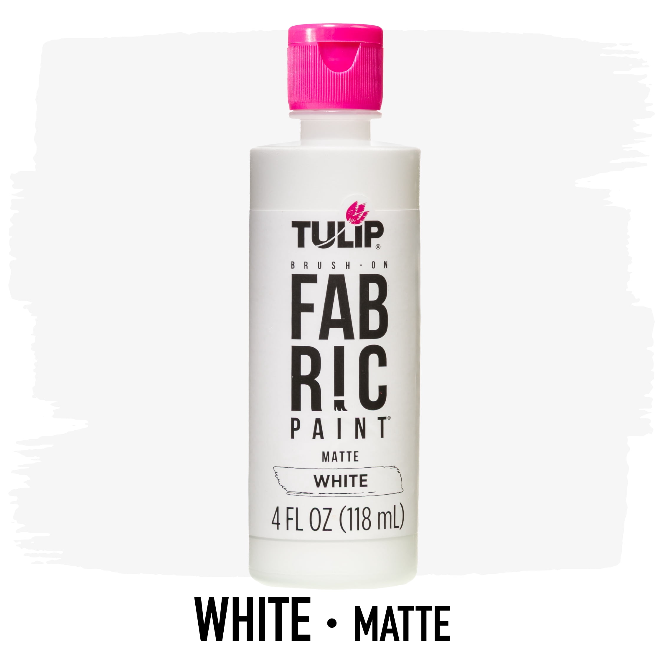 Tulip Brush-On Fabric Liquid Paint White, Create Permanent Designs, Great for Fashion and Decor Crafts, White Color, 4 oz