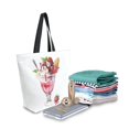 thumbnail image 2 of FORMRS Womens Canvas Tote Bag with Zipper Inner Pocket Shoulder Handbag, Strawberry Ice Cream Pattern, 2 of 7