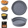 thumbnail image 1 of Moule en Silicone pour Friteuse à Air Chaud, 2 Pcs Accessoire Moule pour Panier Réutilisable Friteuse à Air Chaud Plat Pot Rond Pliable Doublure pour Friteuse à Air, Micro-Ondes, Four, 1 of 5