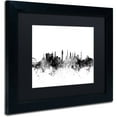 thumbnail image 2 of Trademark Fine Art "Glasgow Scotland Skyline B&W" Canvas Art by Michael Tompsett, Black Matte, Black Frame, 2 of 4