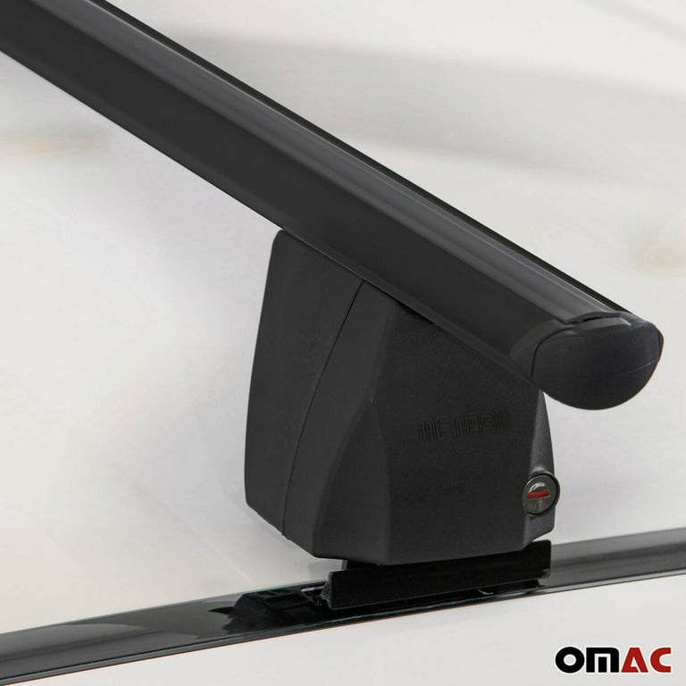 OMAC Fixed Point Roof Rack Cross Bars BMW 1 Series F20 2012 to 2015 Luggage Carrier Black 165 Pounds Load Aluminum 2 Pieces