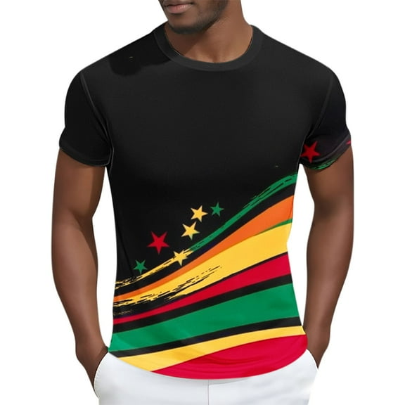 JXMVOJ Breathable Imitation Cotton Round Neck Short Sleeve Printed Top for Men/Women/Kids, Unisex Cultural Festival Wear, Empowering Black History Month Outfit, Casual Summer Graphic Tee